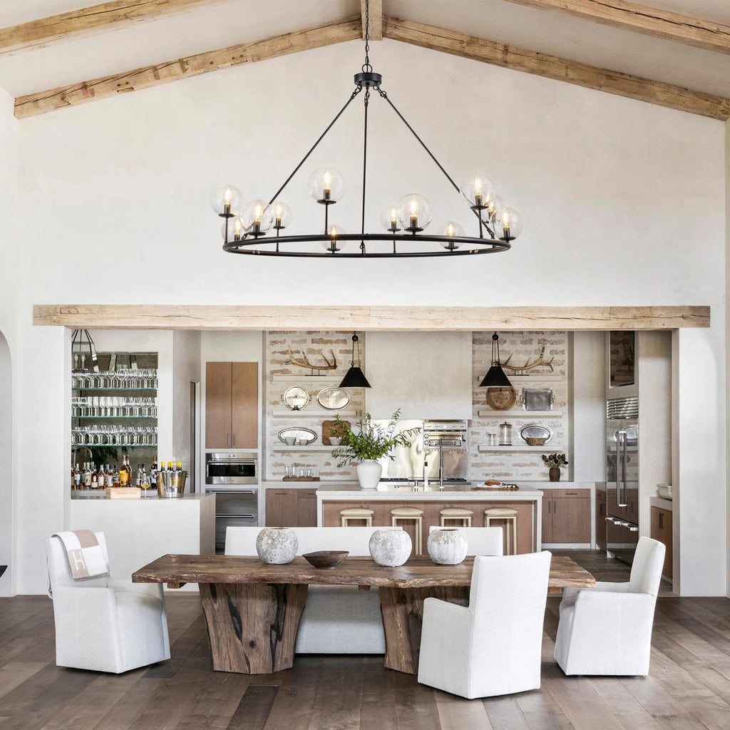 Stonegate Rustic Black High-Ceiling Chandelier