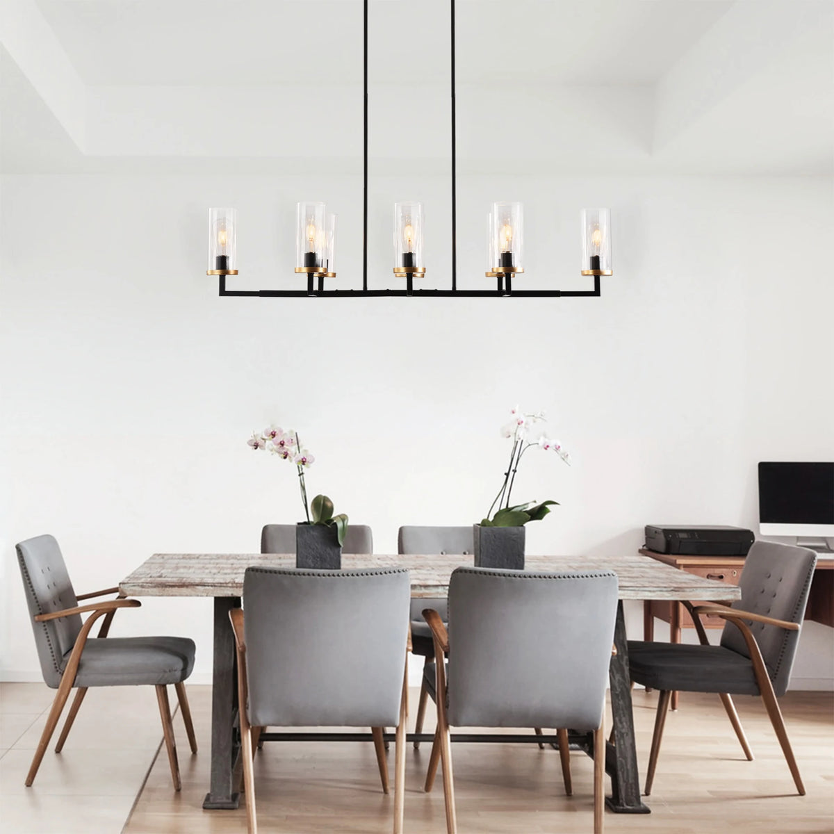Westhaven Eight-Light Linear Chandelier