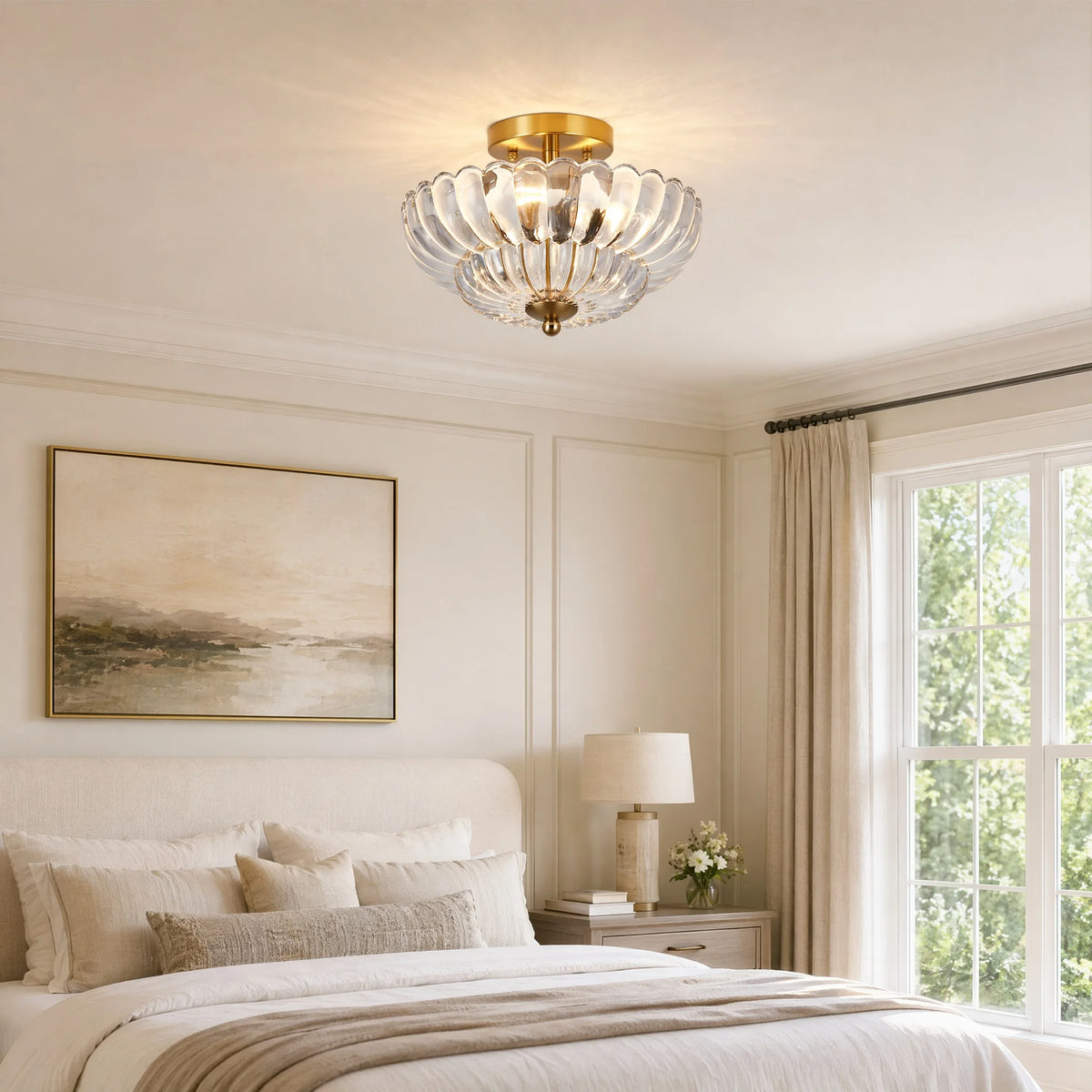 Westleigh Clear Glass Ceiling Light, Gold