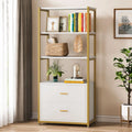 Lana Gold & White Etagere Bookcase
