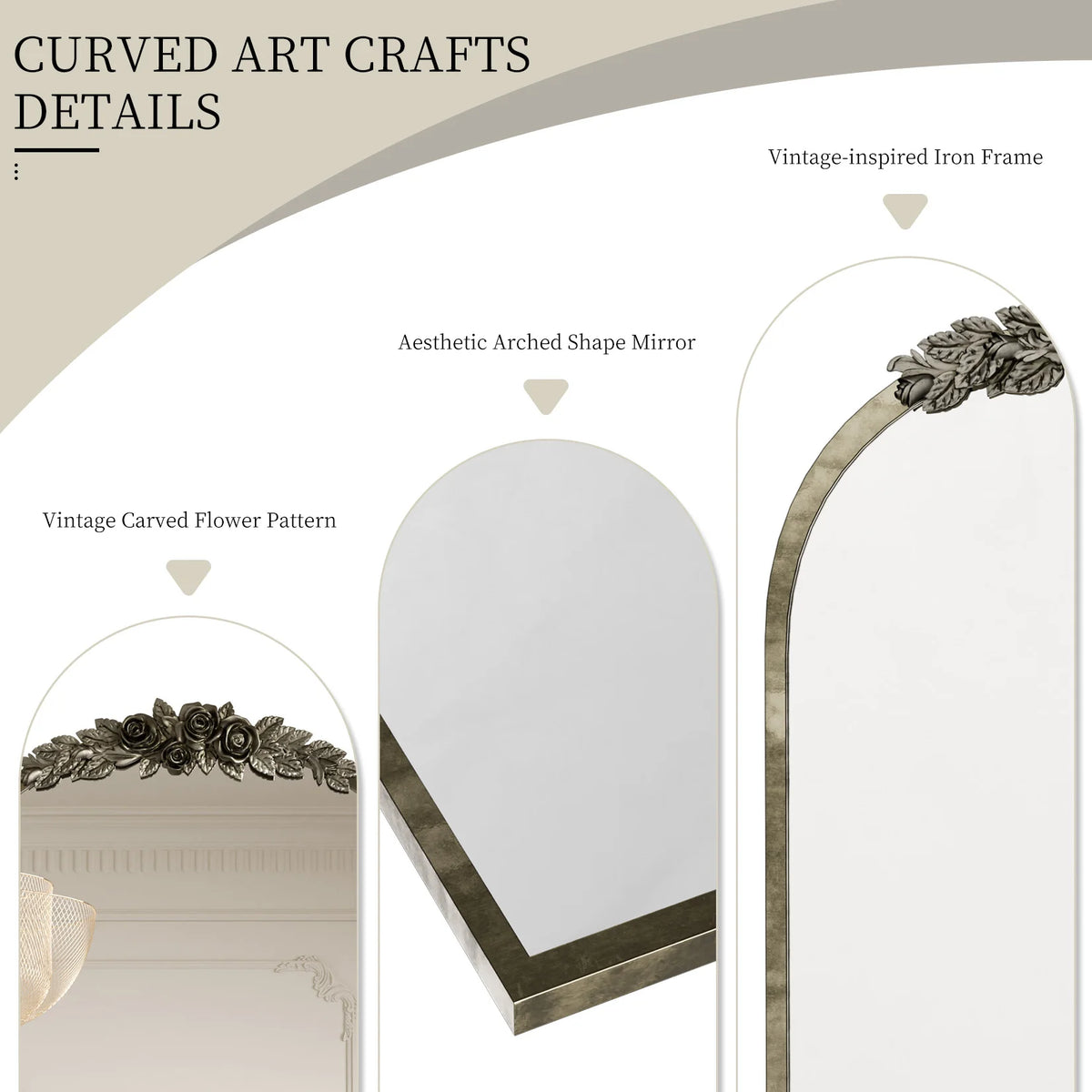 Novaloom Baroque Arched Wall Mirror