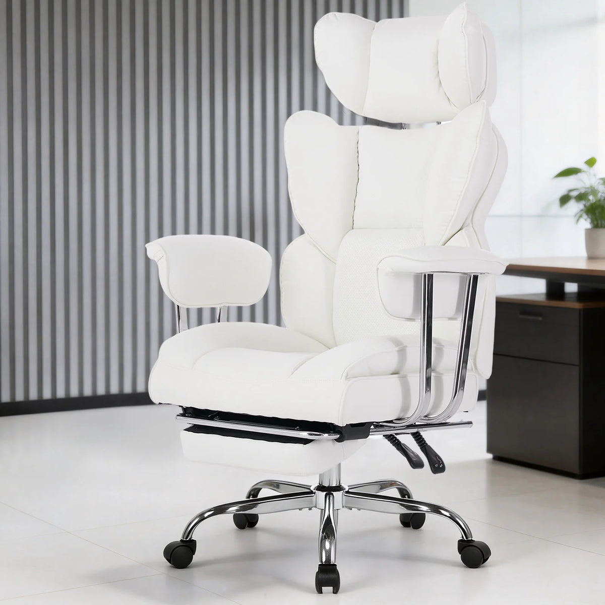 Reverierise Reclining PU Leather Office Chair