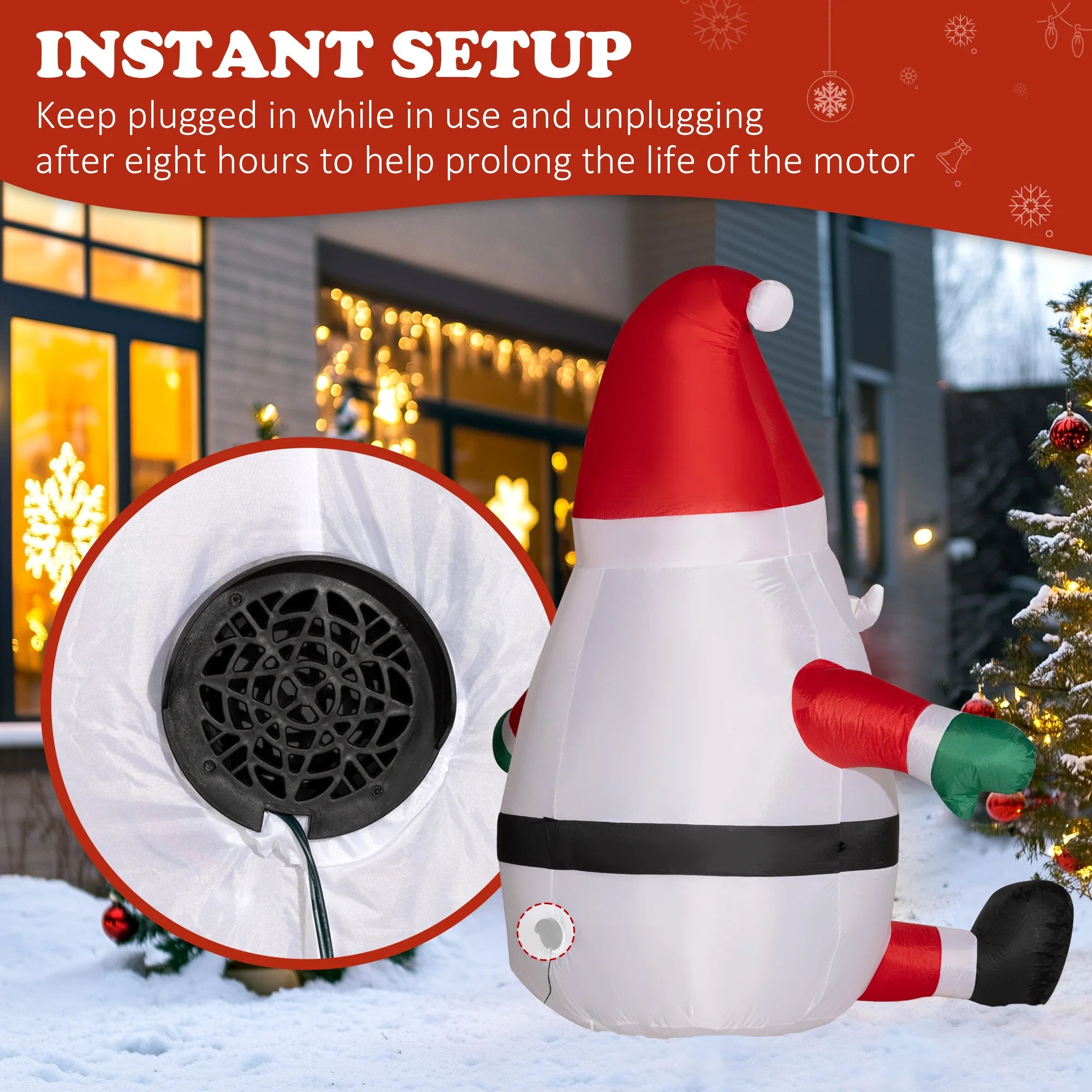 Northglow Inflatable Santa – Six Foot