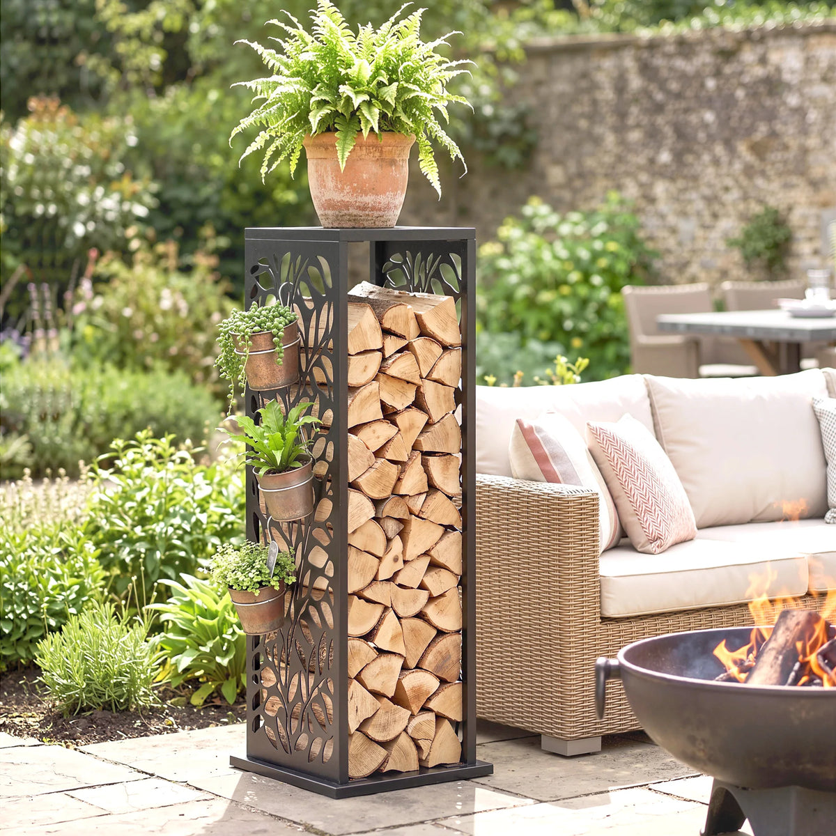 Emberwick Cutout Firewood Rack