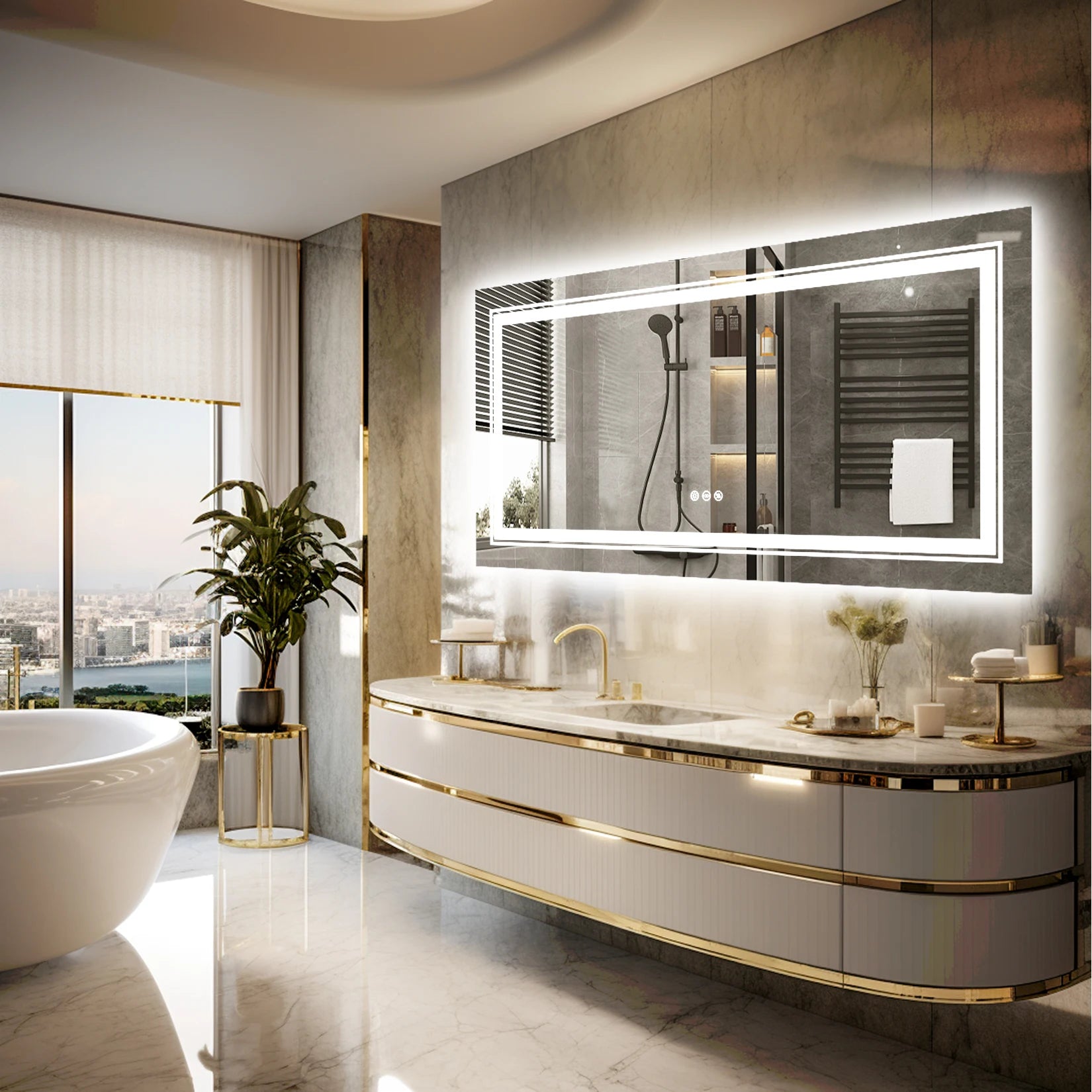 Solene Front & Backlit LED Bathroom Mirror