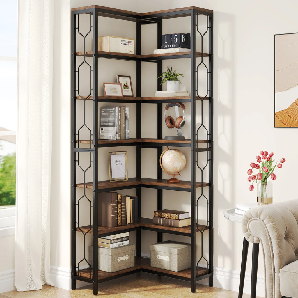 Vesper Seven-Tier Corner Bookcase