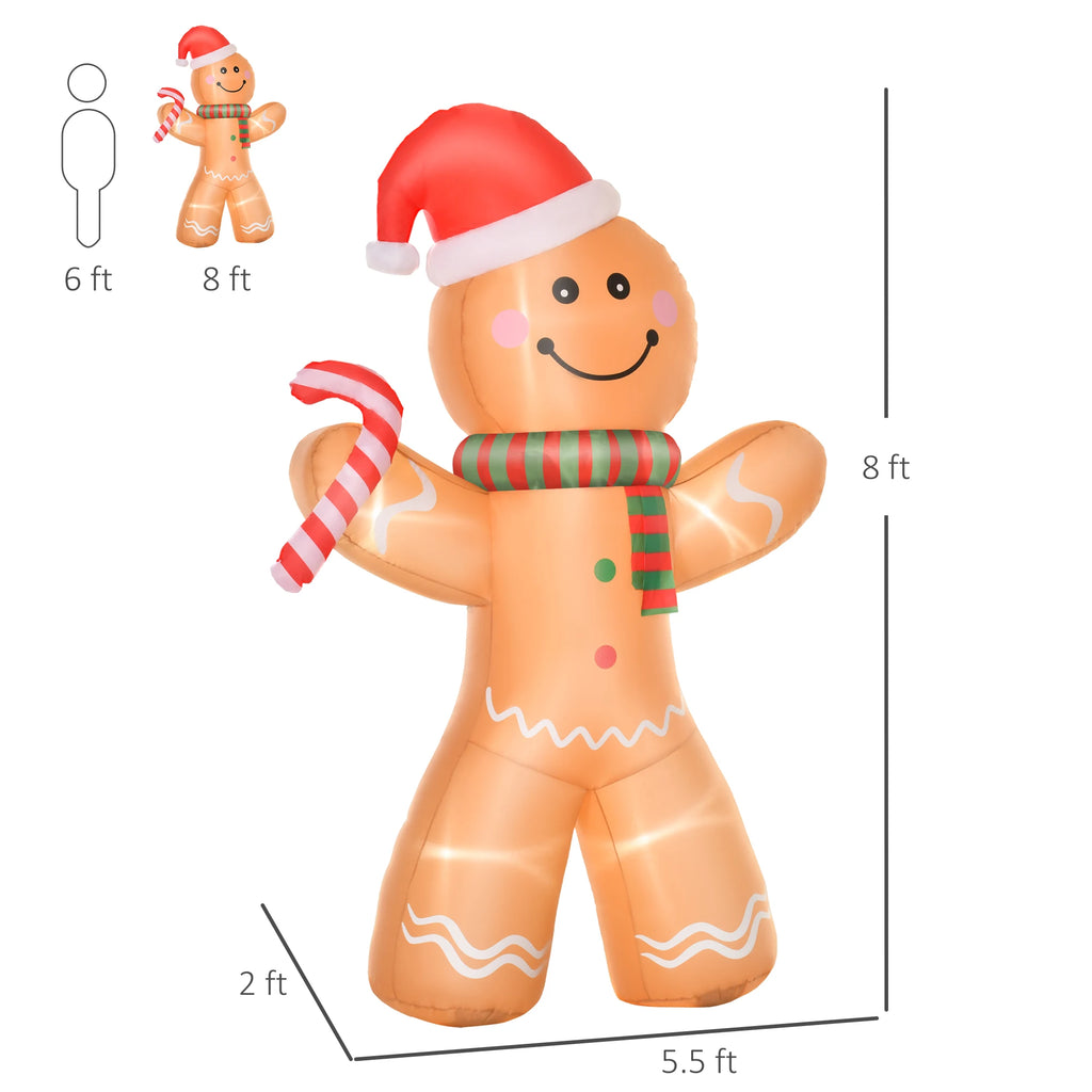 Gingercheer dimension graphic showing the nominal 8 ft height, 5.5 ft width, and 2 ft depth
