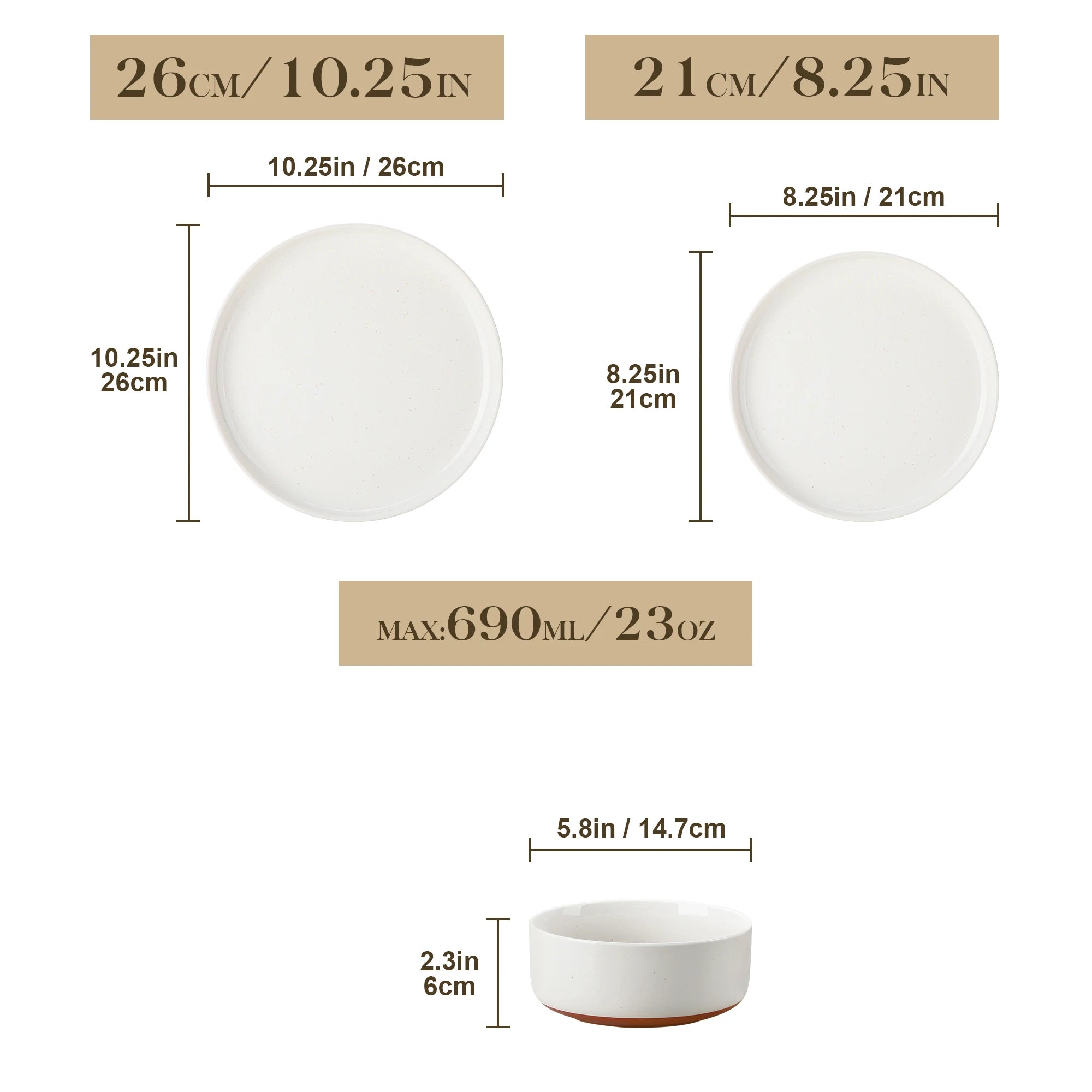 MALACASA Tara Series Stoneware Dinnerware Set - 18/36 Pieces, Available in Multiple Colors