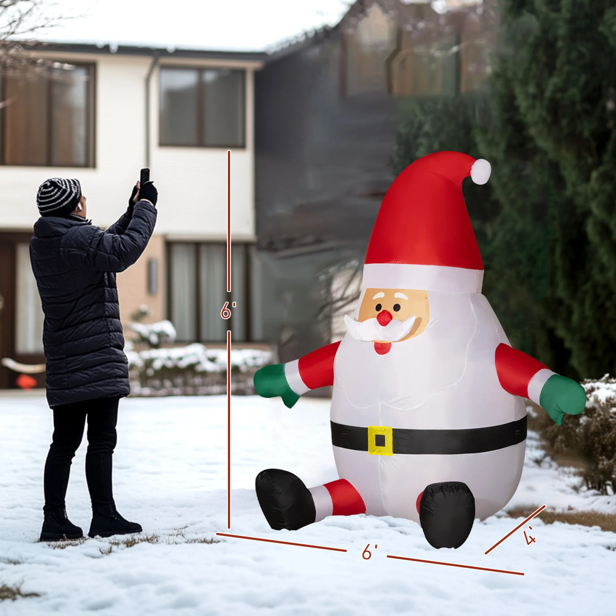 Northglow Inflatable Santa – Six Foot