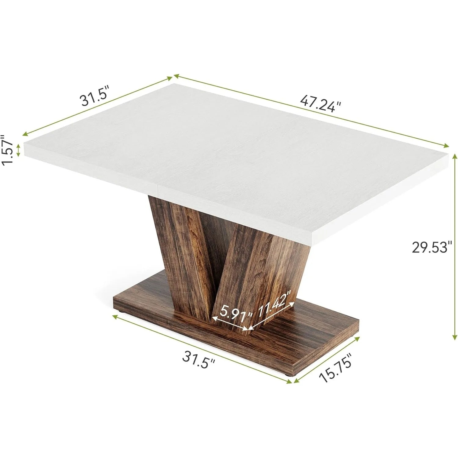 Prescott V-Pedestal Dining Table