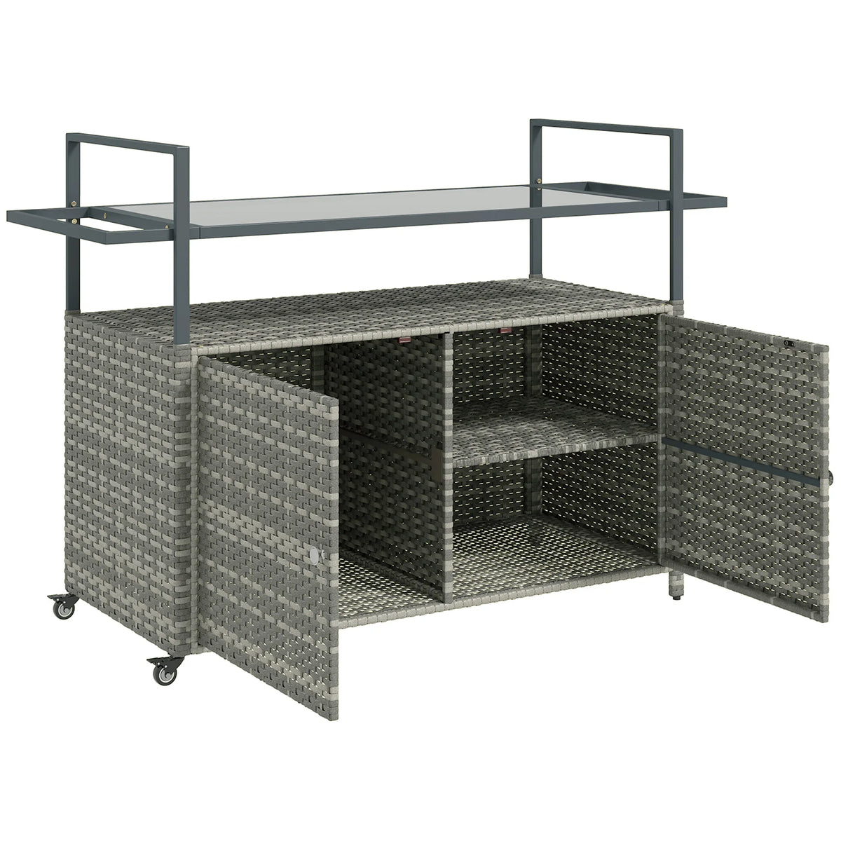 Farrowen Rattan Outdoor Bar Cart