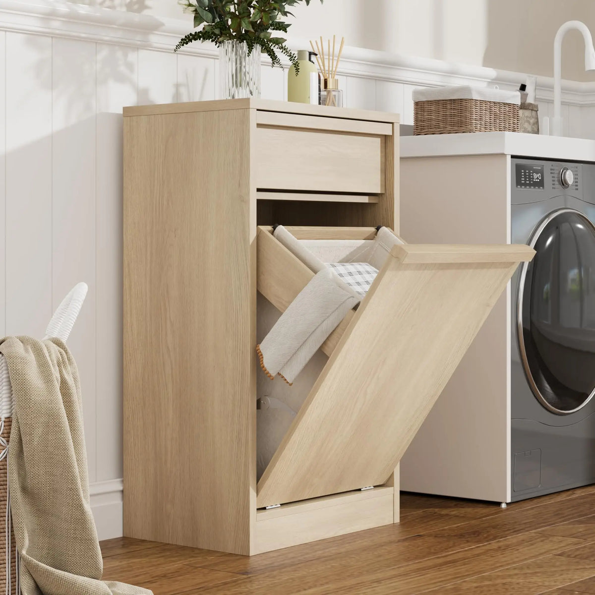 Blissveil Tilt-Out Laundry Hamper Cabinet