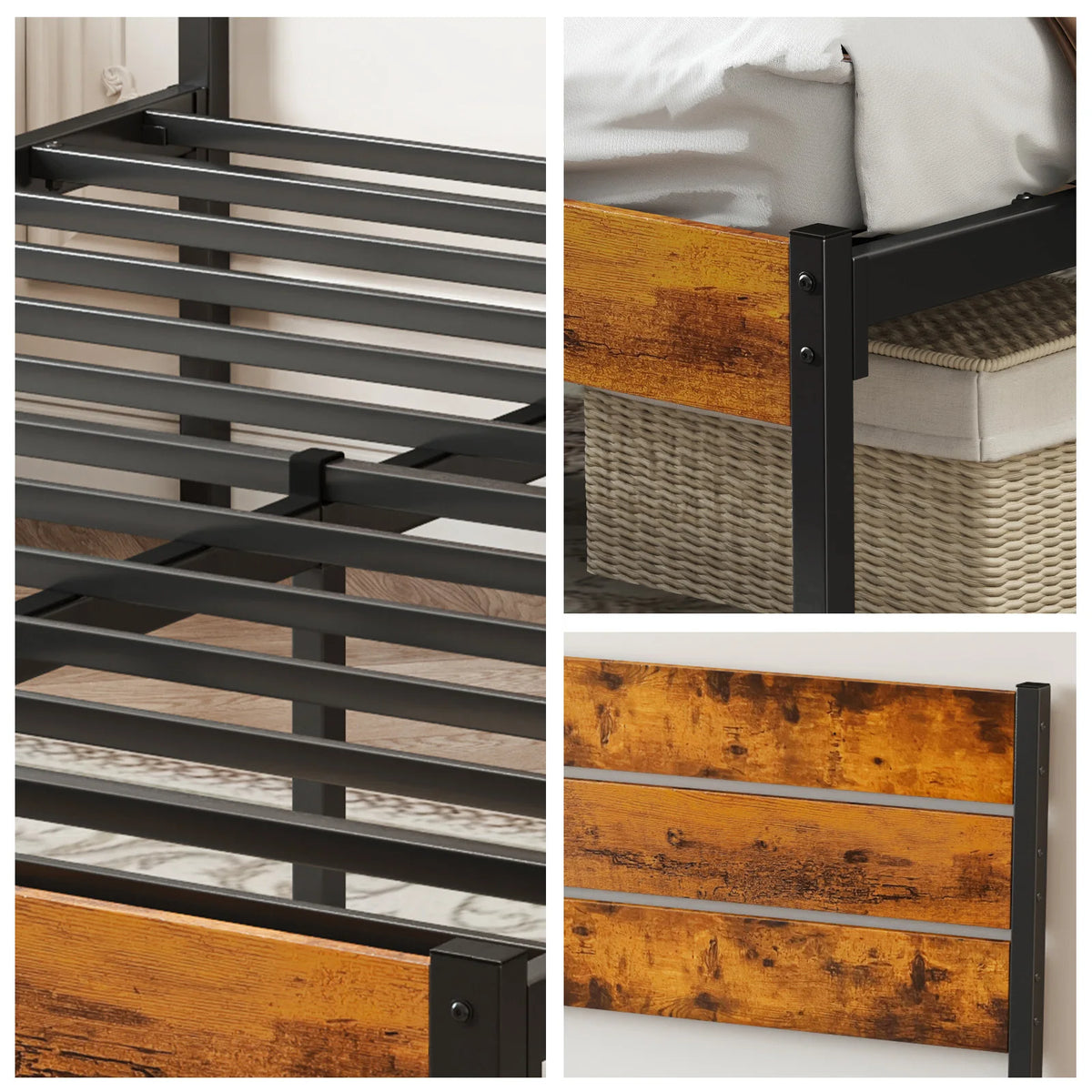 Gleamrise Industrial Metal Platform Bed