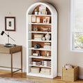 Arched Storage Bookcase – 8-Shelf Freestanding Display Bookcase