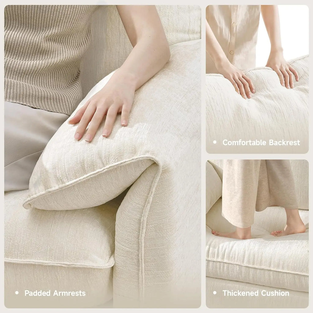 Wondernote padded armrests, back cushion and seat cushion details