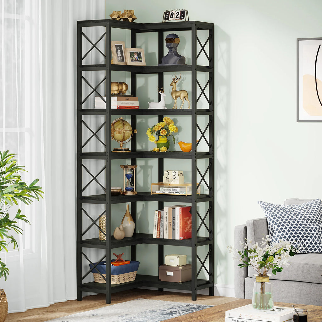 Kito 7-Tier Corner Bookcase