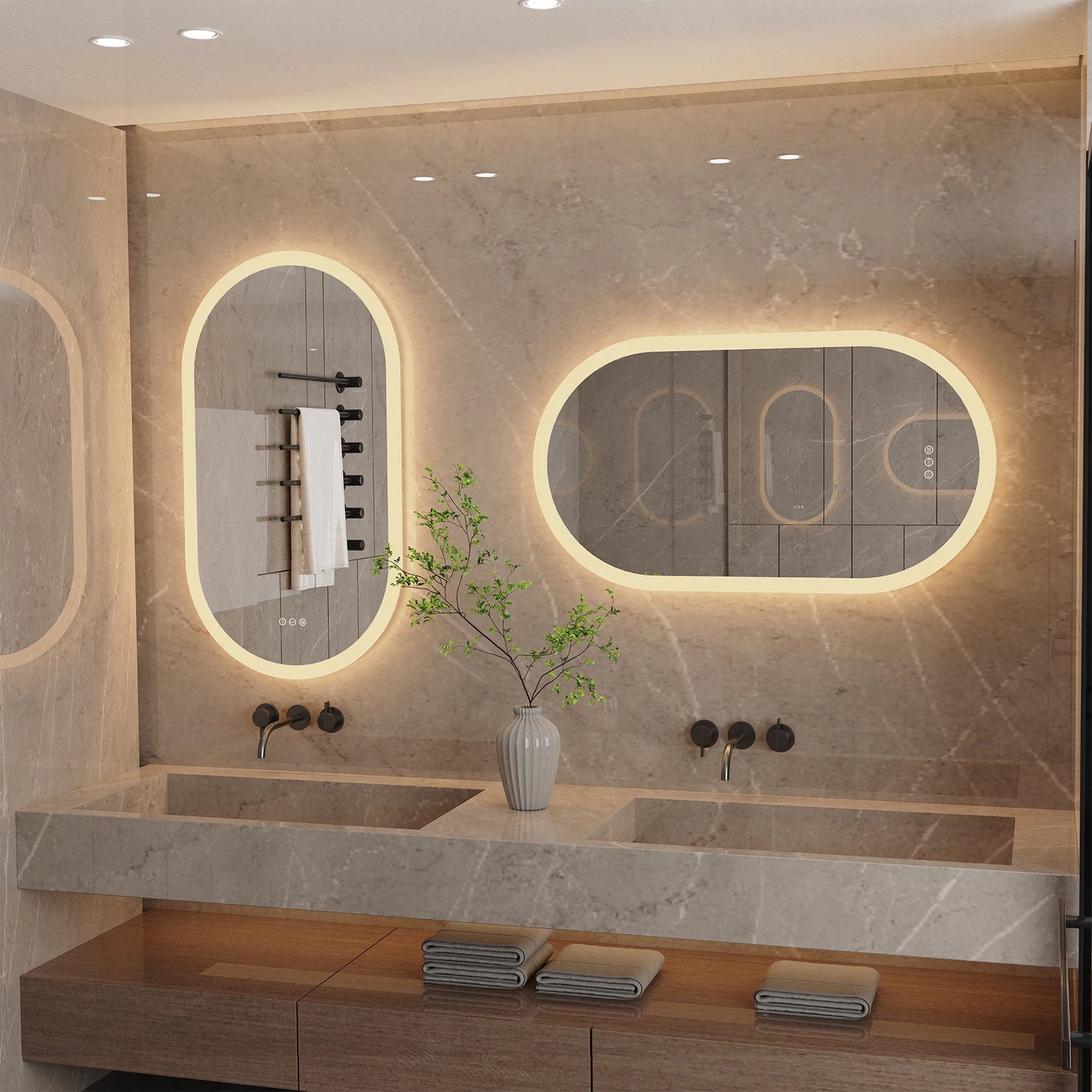 Calista LED Oval Bathroom Mirror