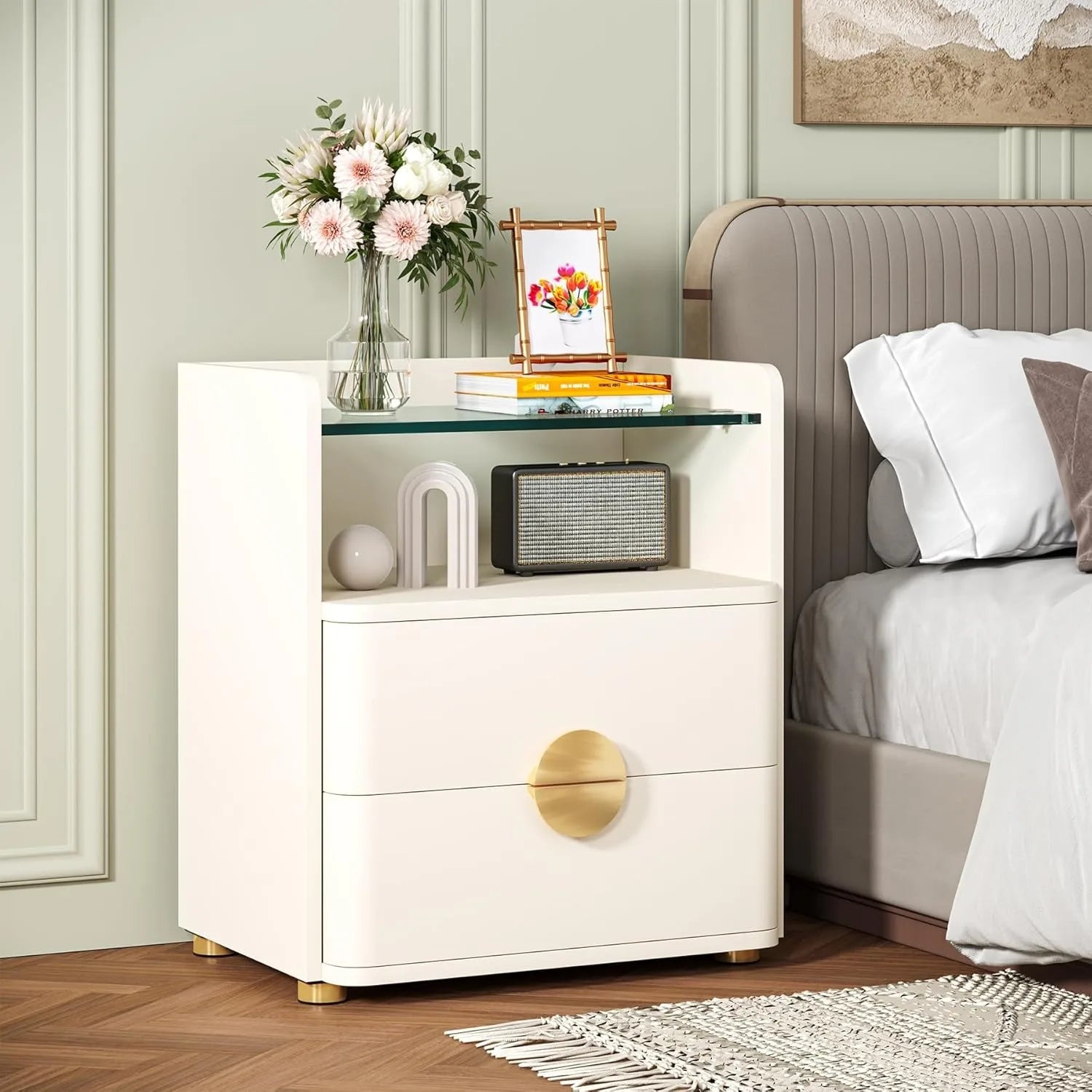 Lucent White Nightstand