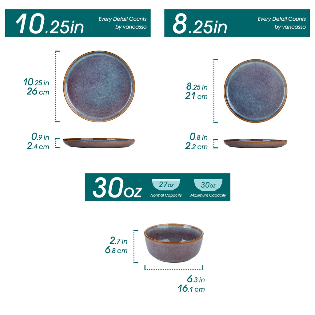 Vancasso PLAYA Series Reactive Glaze Stoneware Dinnerware Set