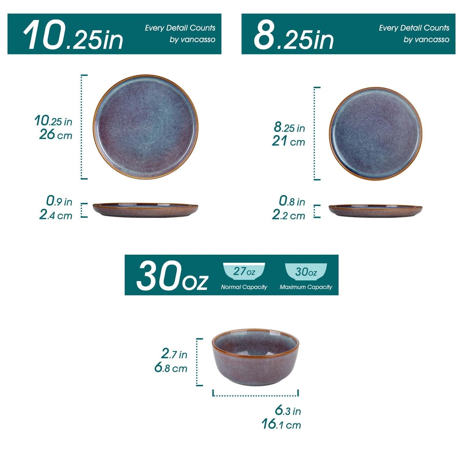 Vancasso PLAYA Series Reactive Glaze Stoneware Dinnerware Set