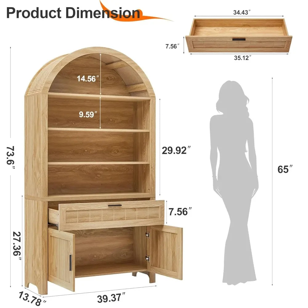 Archbloom Arched Bookcase with Drawer
