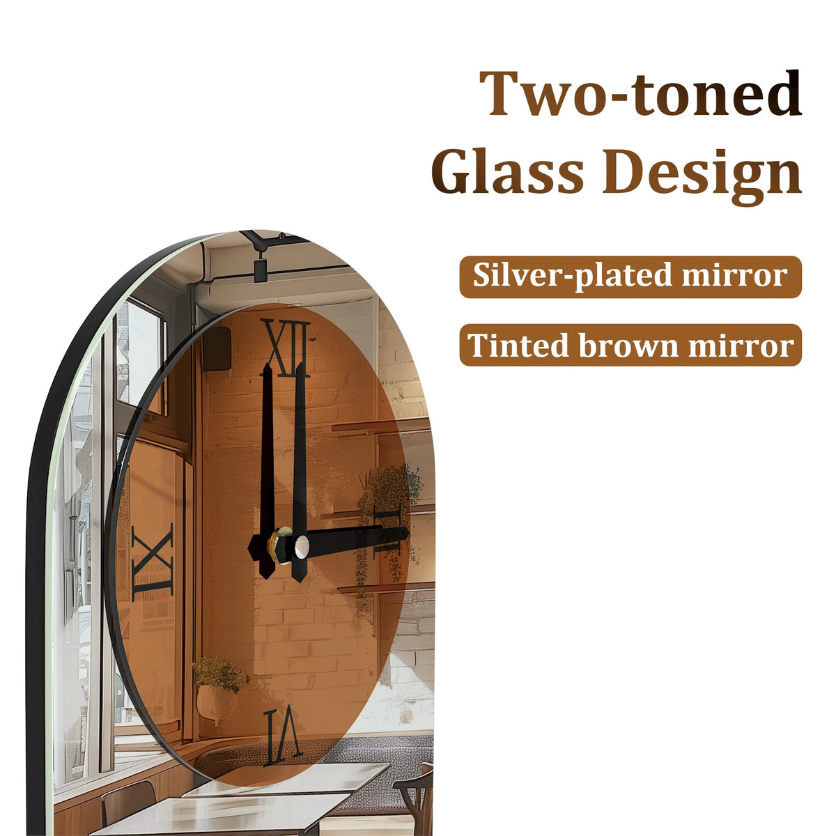 Tempoline Oval Mirrored Wall Clock