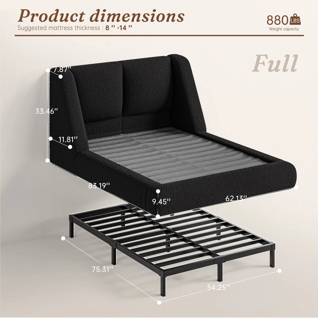 Mirehaven Bouclé Cloud Platform Bed
