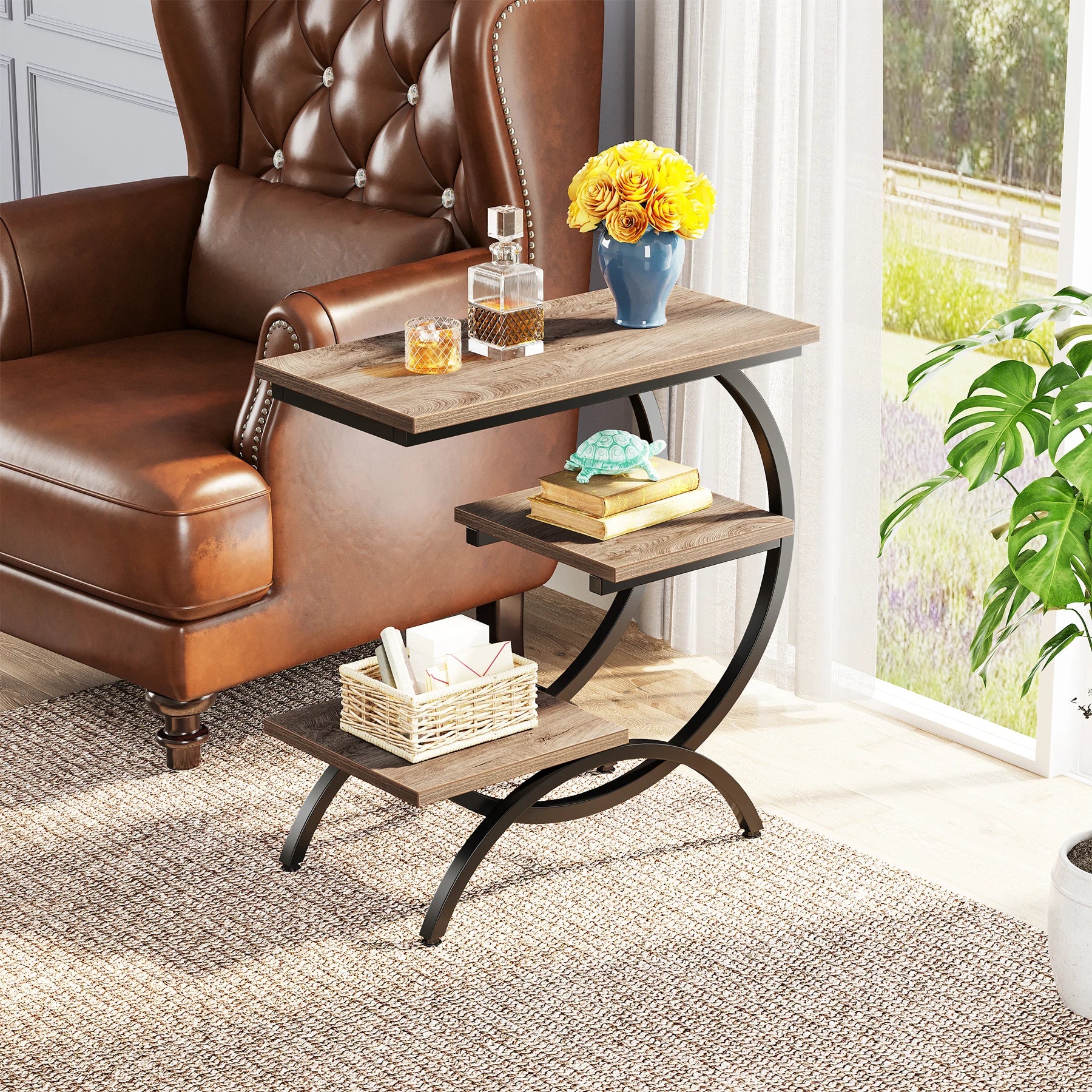 Nari 3-Tier C-Shaped Side Table