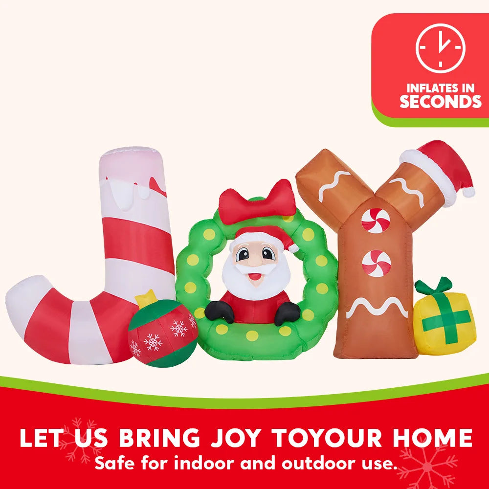 Joyribbon connected Santa JOY holiday inflatable feature overview.