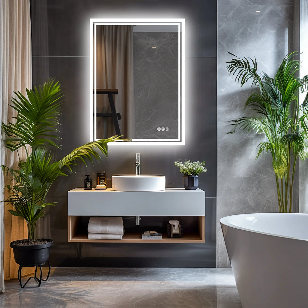 Aurora LED Rectangle Bathroom Mirror