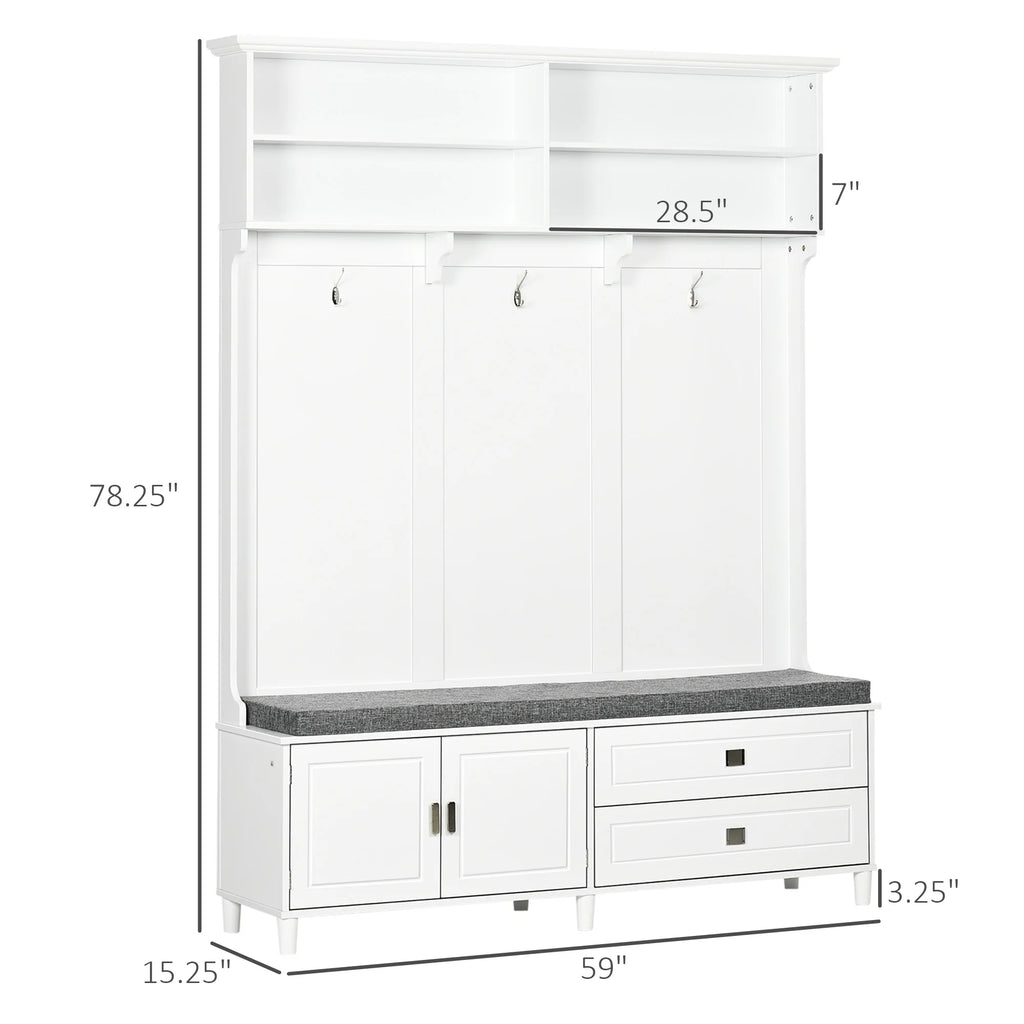 Charmbloom Entryway Hall Tree with Storage Bench