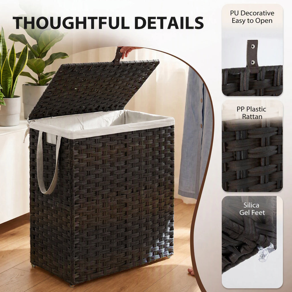 Loomhaven Lidded Woven Laundry Hamper – 110 L