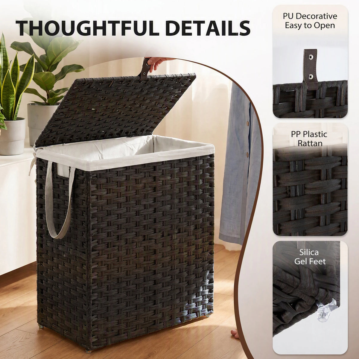 Loomhaven Lidded Woven Laundry Hamper – 110 L