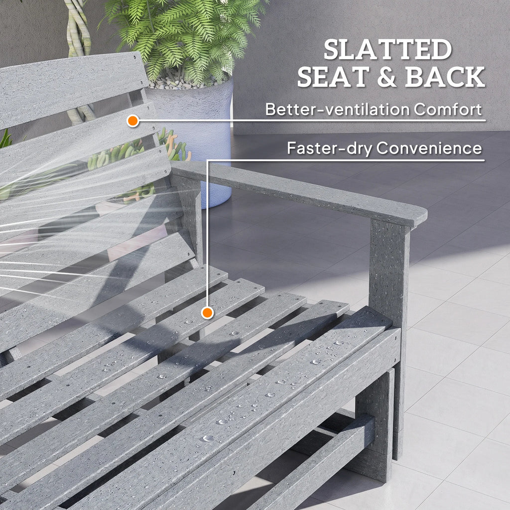 Willowmere HDPE Patio Glider Bench – Light Gray