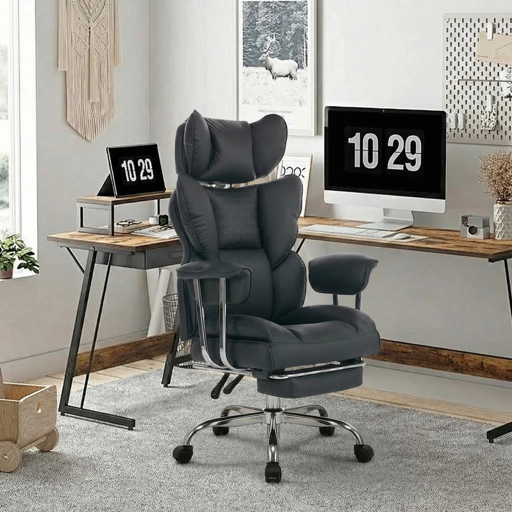 Reverierise Reclining PU Leather Office Chair