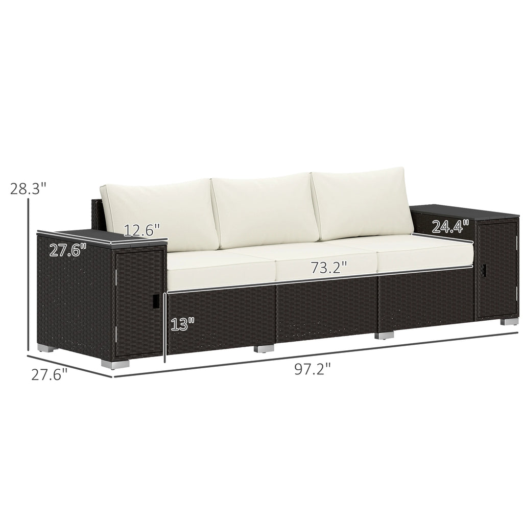 Solvara Wicker Storage Sofa – Cream