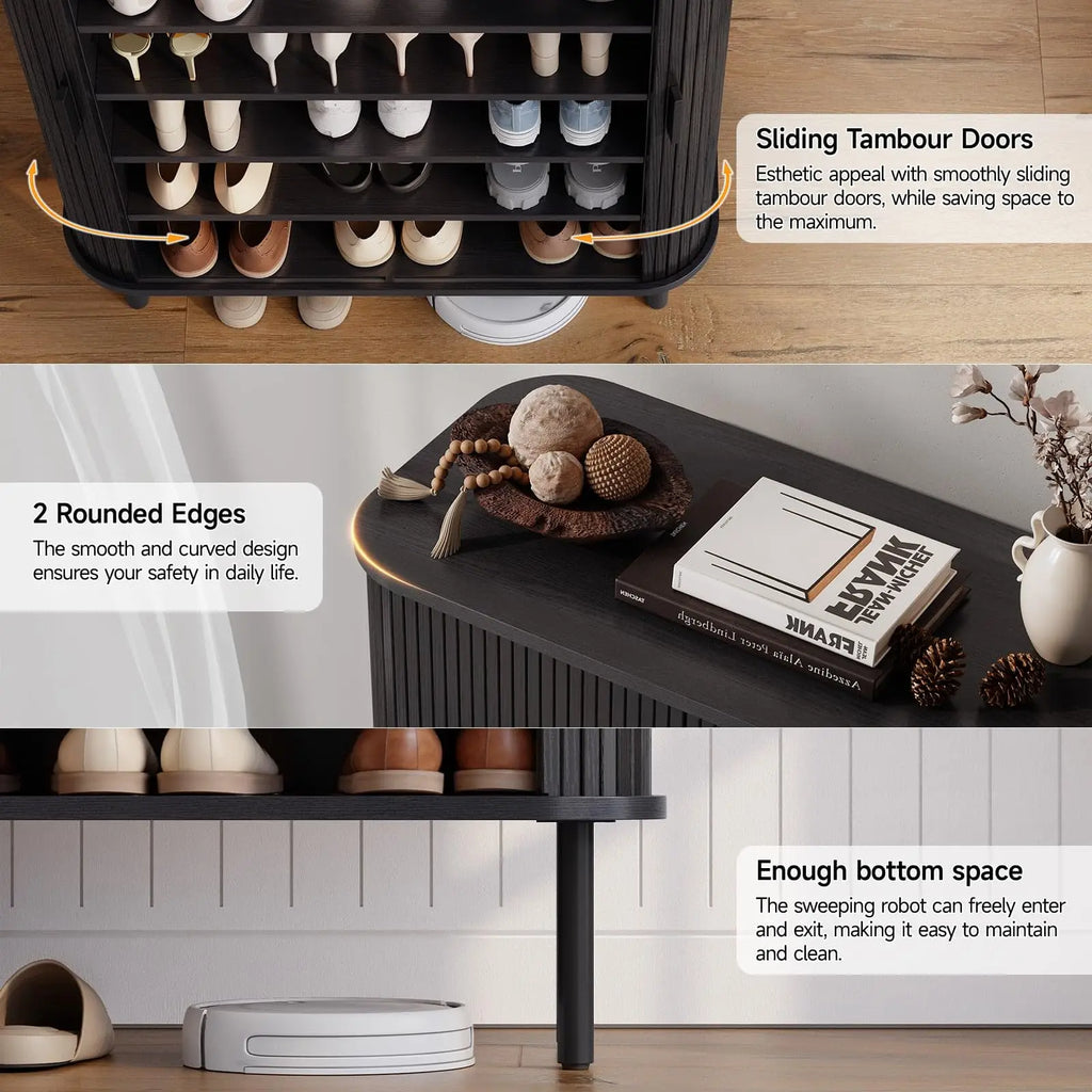 Sparkarc Fluted 6-Tier Shoe Cabinet