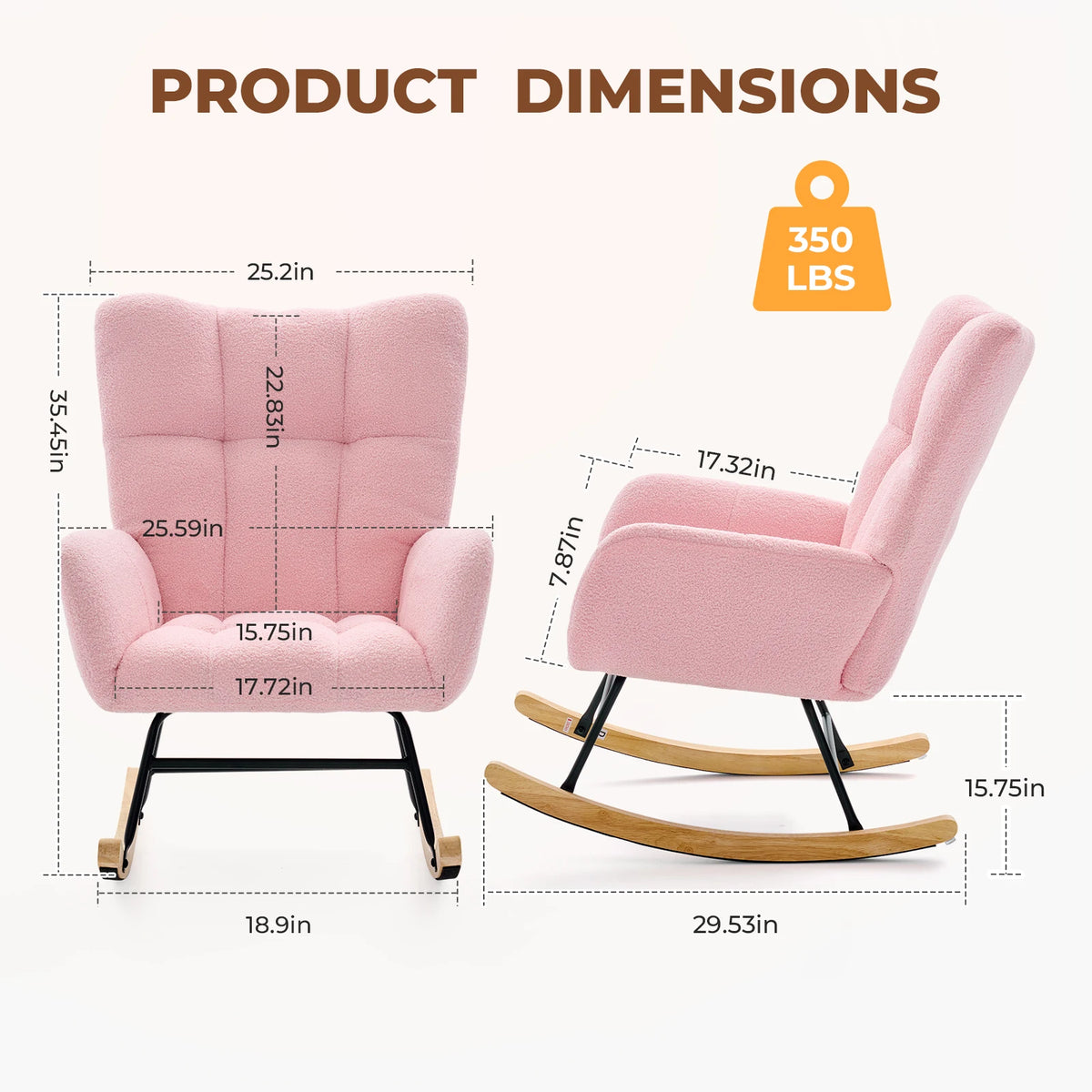 Finesseray Teddy Upholstered Rocking Chair