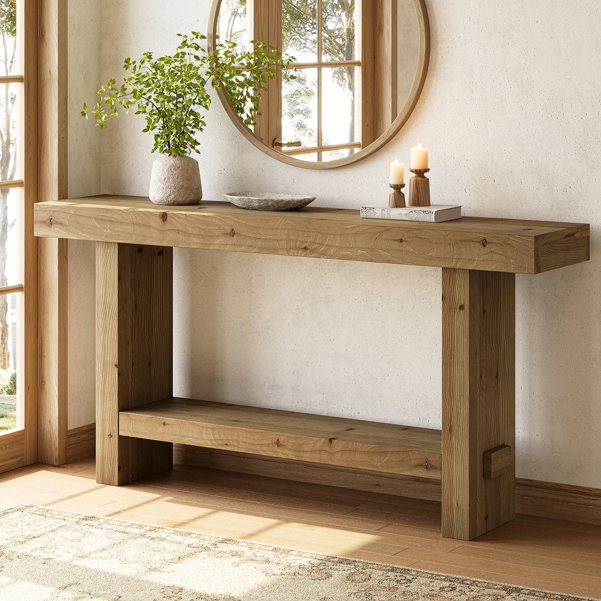 Cloverlark Solid Wood Console Table