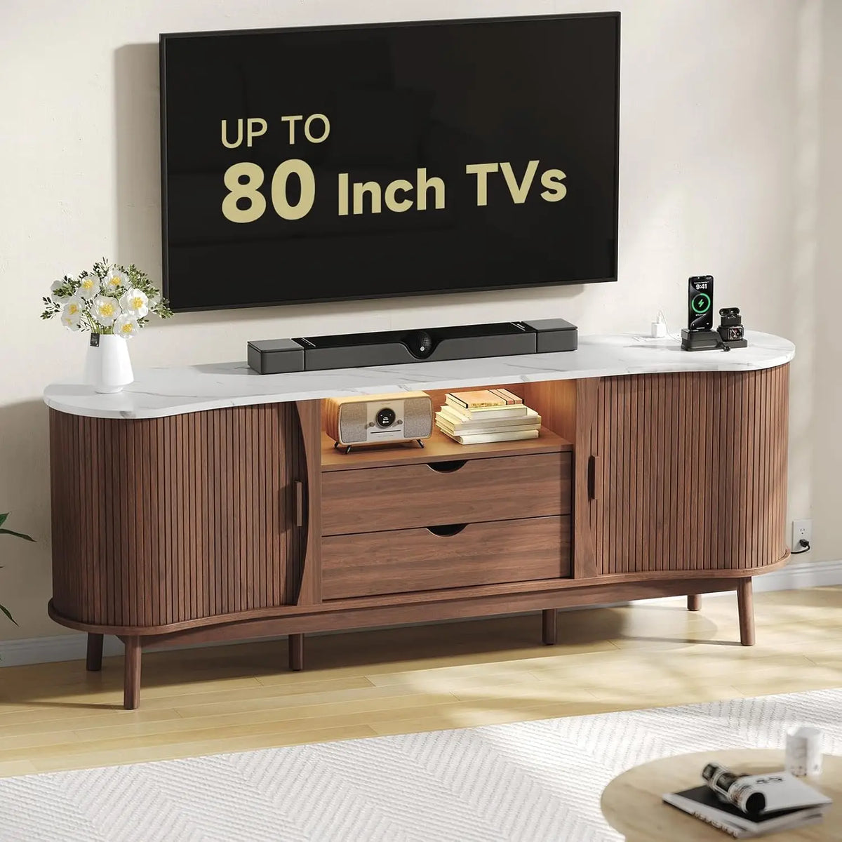 Floraray TV Stand with LED Lighting