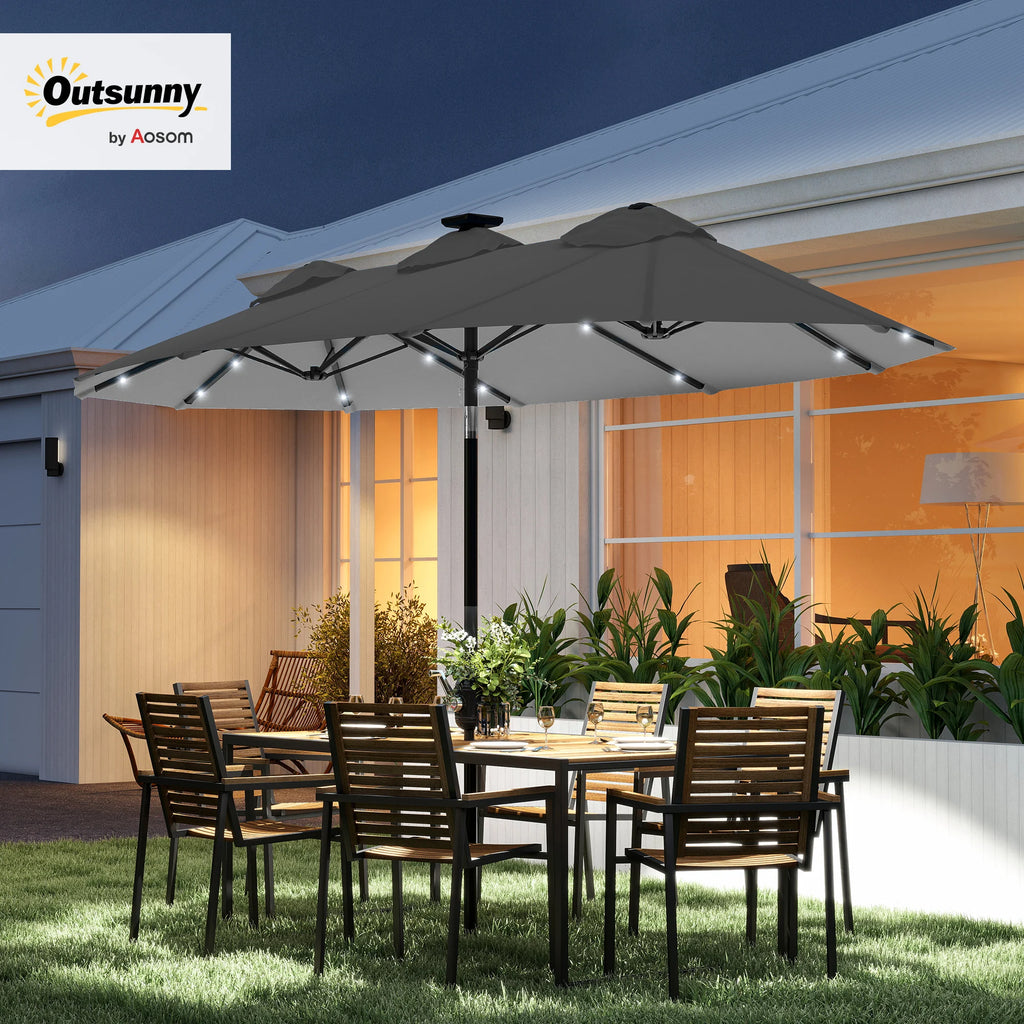 Ashcombe Solar Double Patio Umbrella