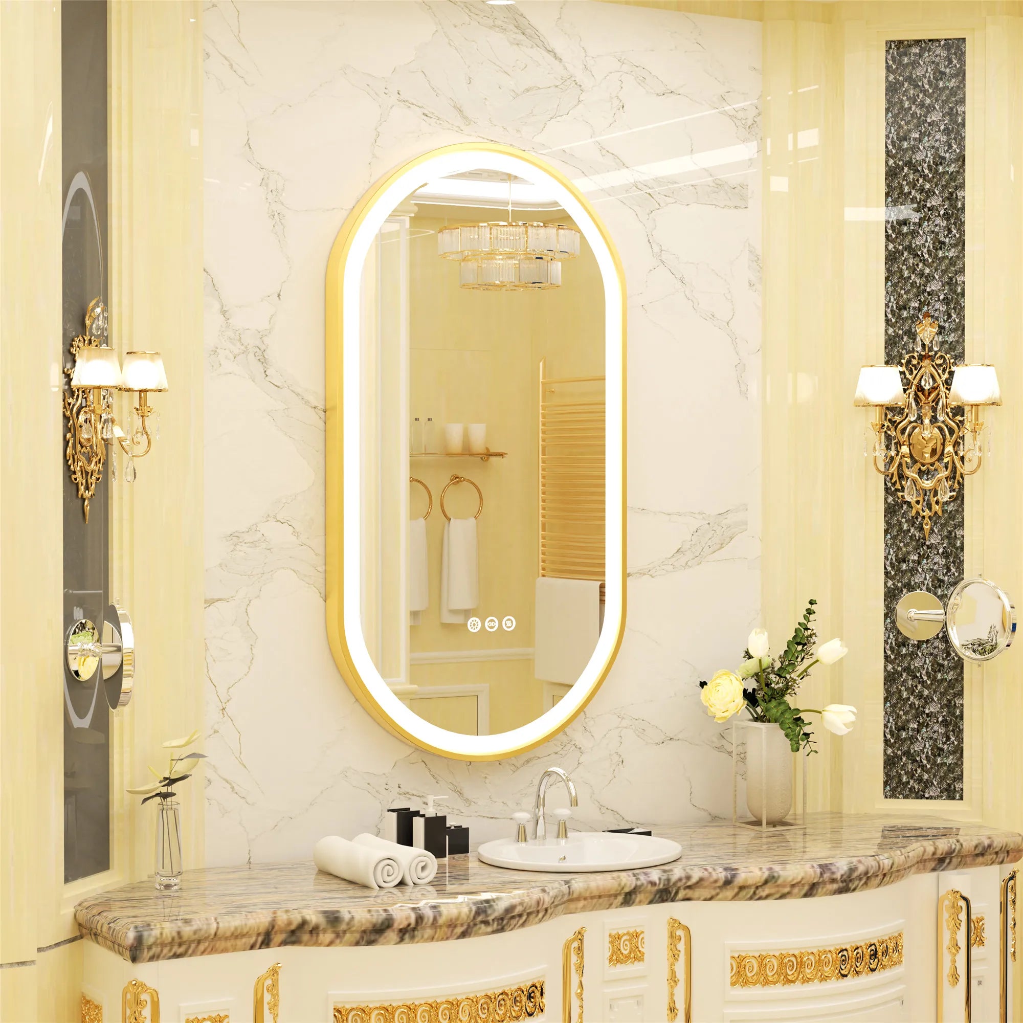 Aurelia LED Oval Bathroom Mirror