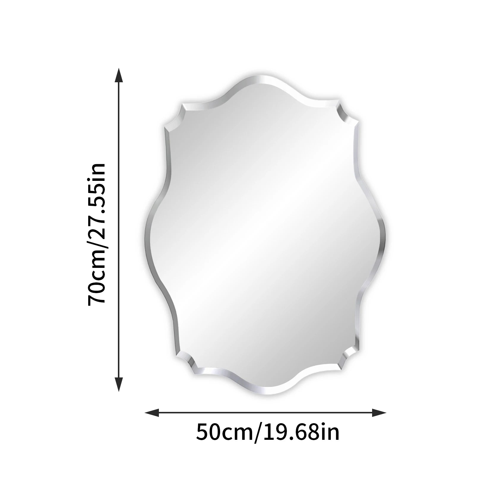 Scalloped Frameless Beveled Wall Mirror