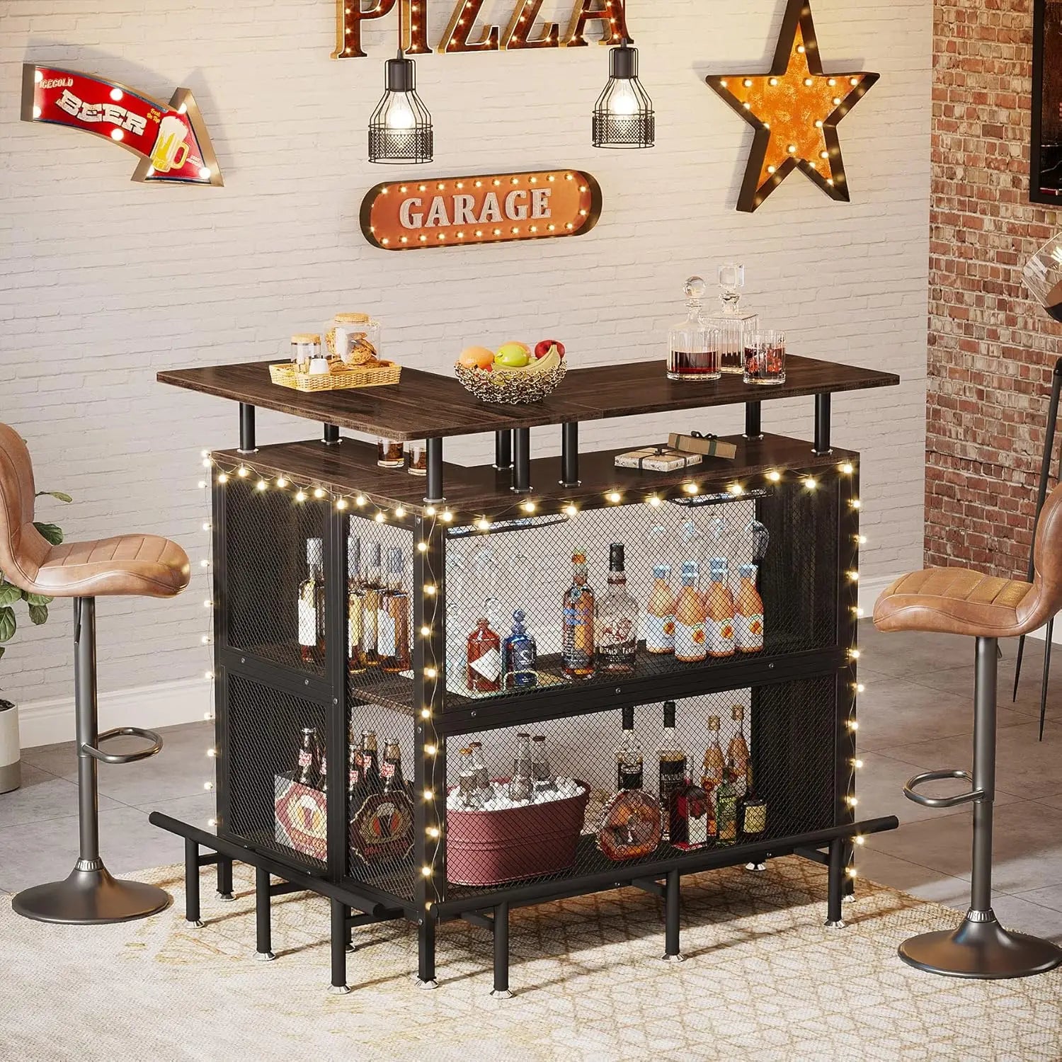 Calder L-Shaped Bar Cabinet