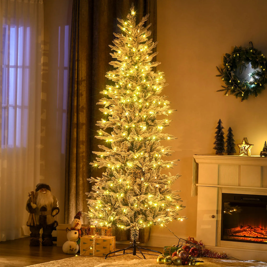 Winterglow flocked Christmas tree displayed in an indoor holiday setting