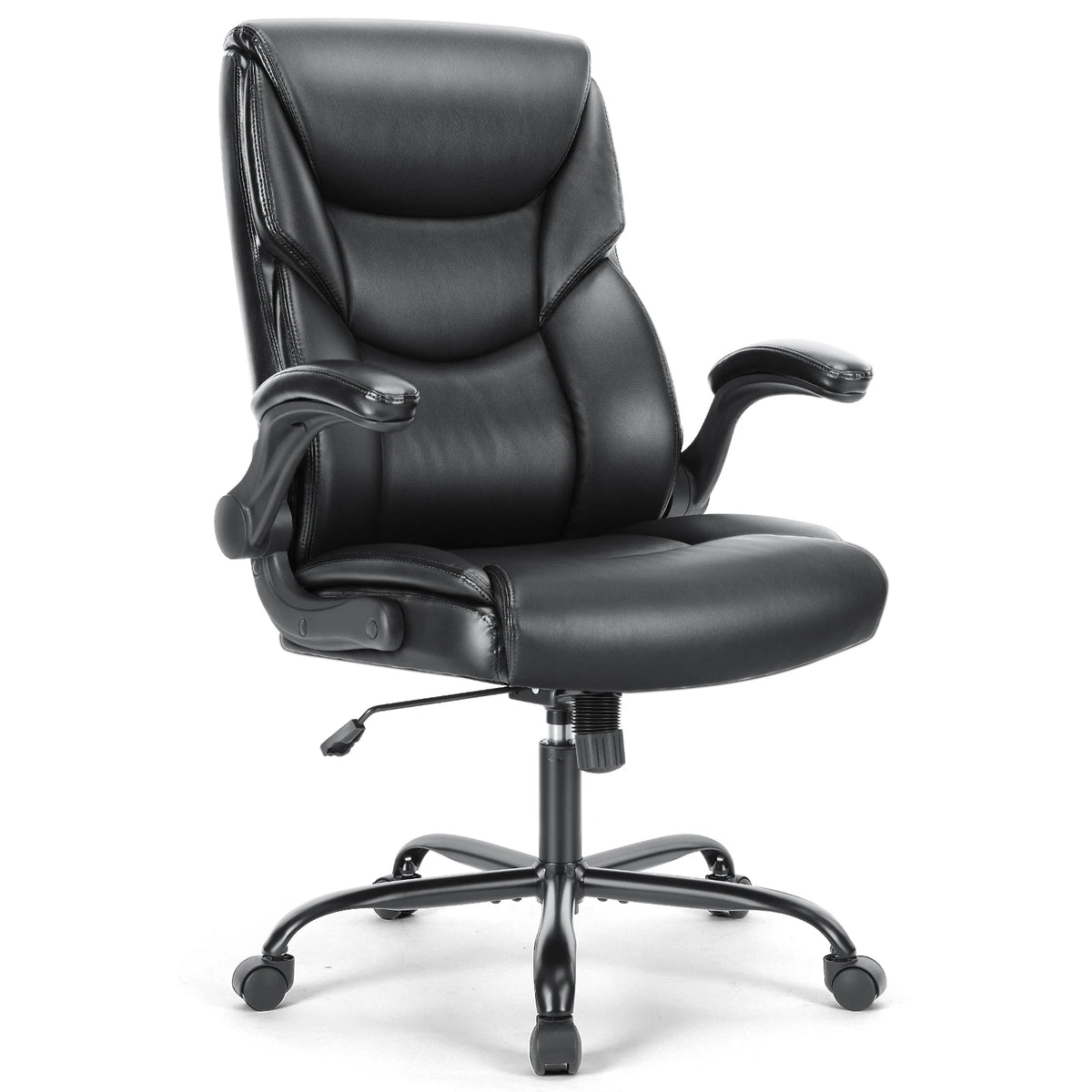 Opalline PU Leather Office Chair with Flip-Up Arms