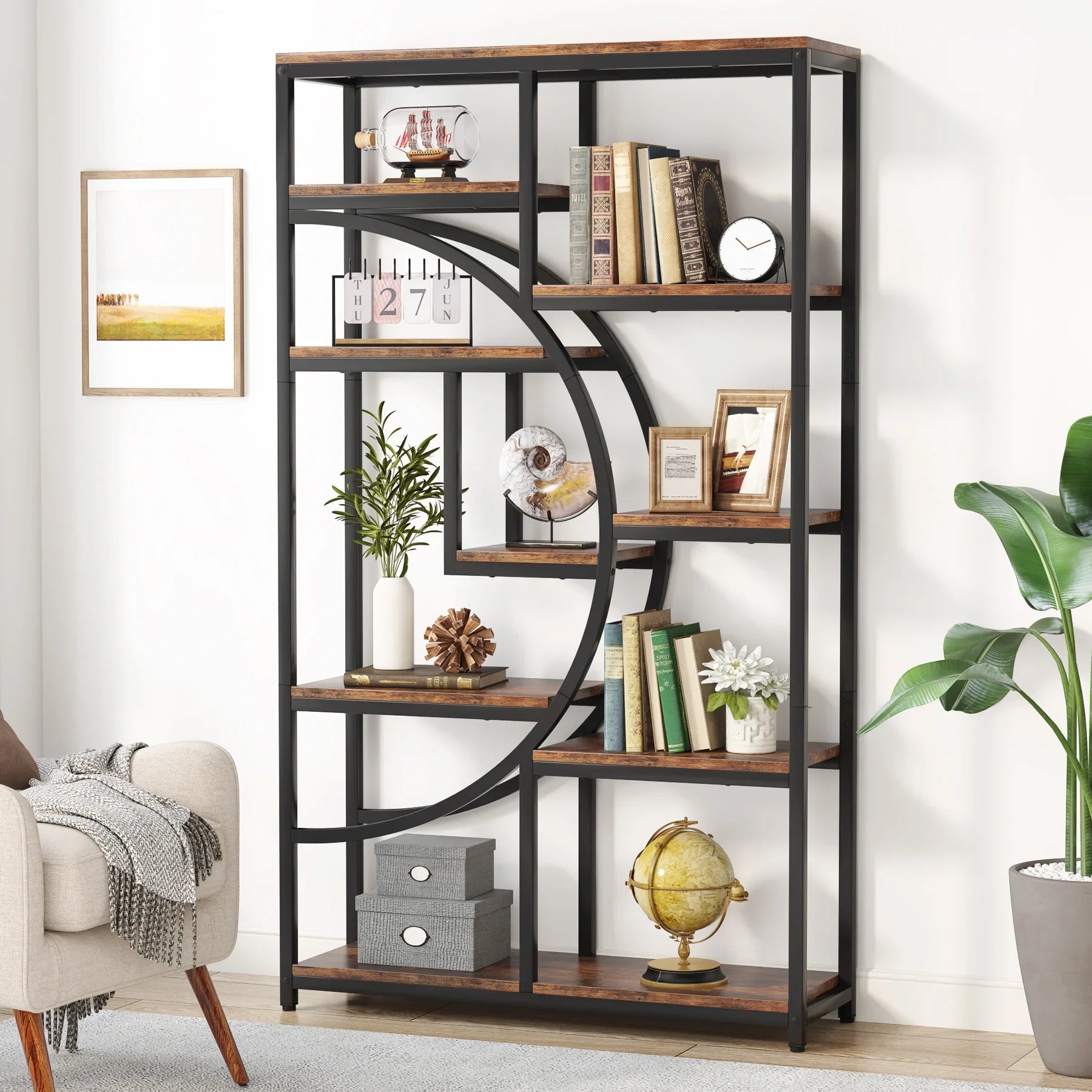 Zola Half-Moon Etagere Bookcase