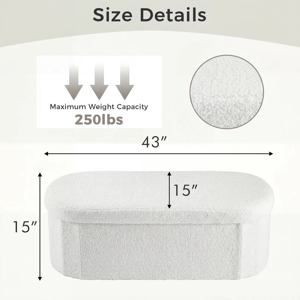 Novara Oval Storage Ottoman Bench