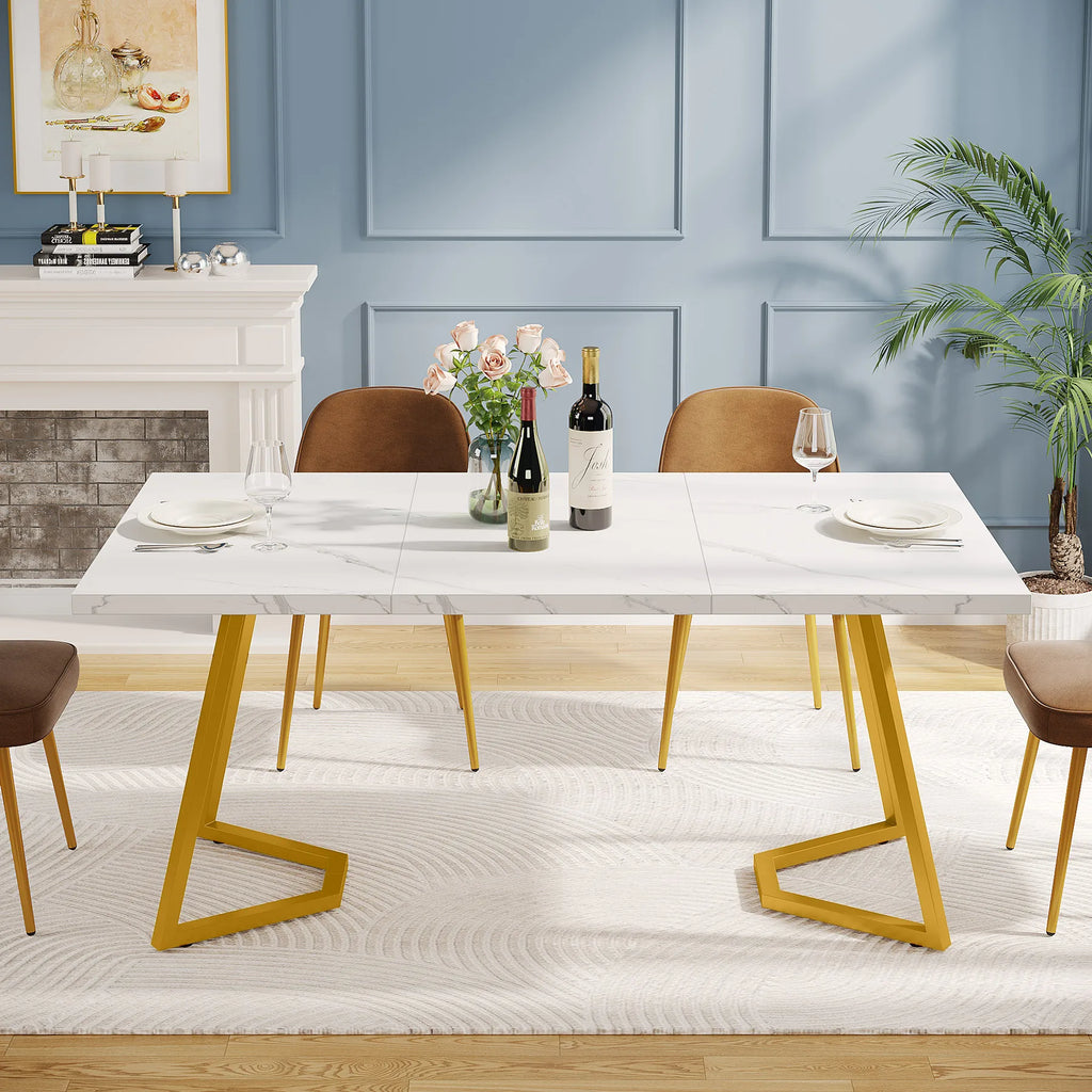 Aureum Faux Marble Dining Table