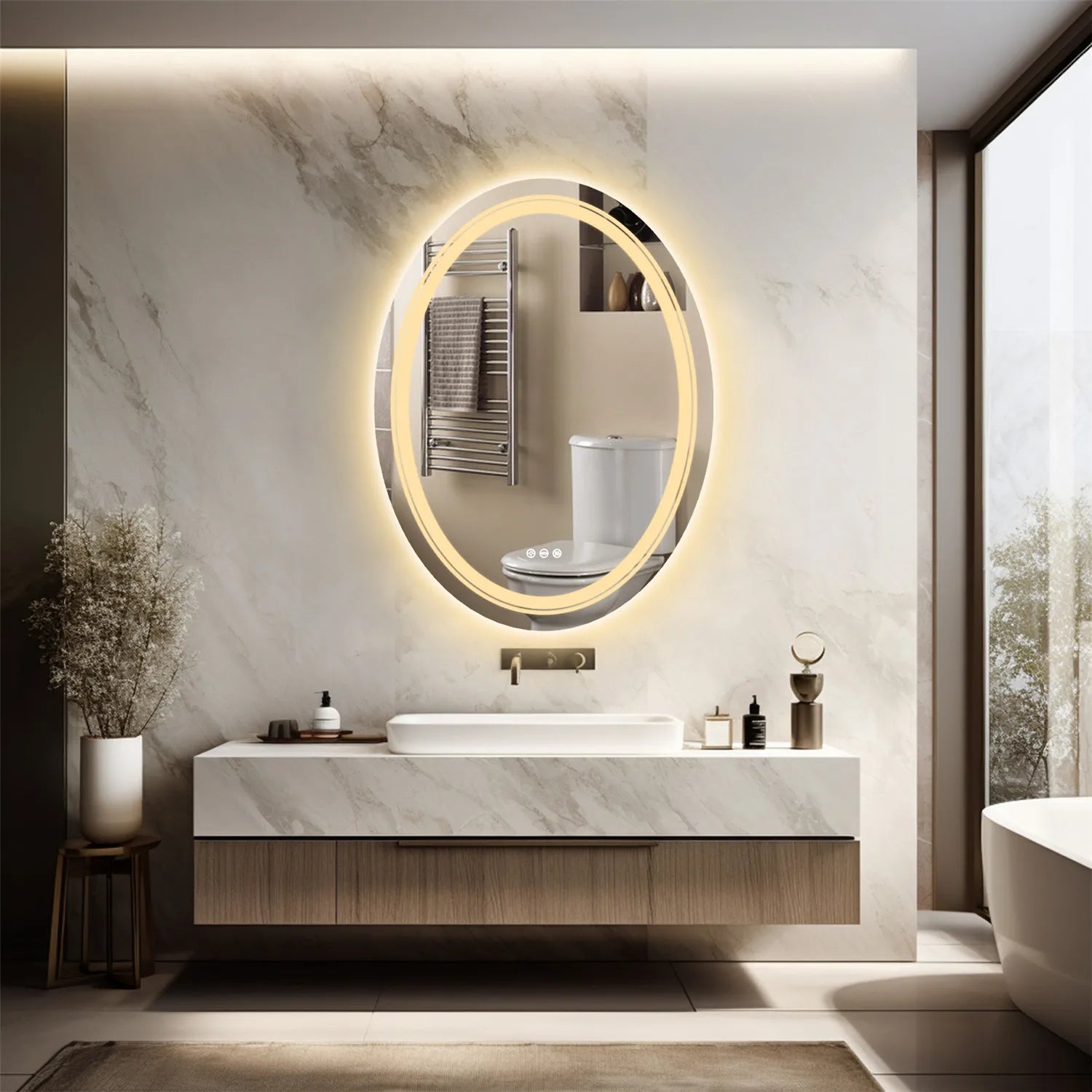 August Oval LED Bathroom Mirror
